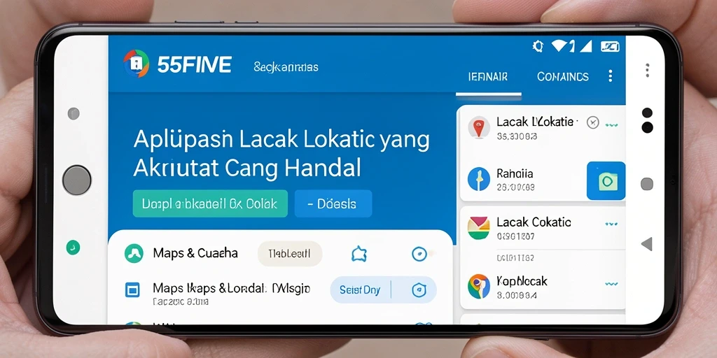 Tampilan antarmuka 55FIVE yang intuitif untuk pelacakan lokasi.