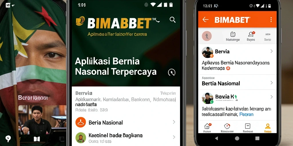 Tampilan antarmuka aplikasi BIMABET yang sederhana dan informatif.