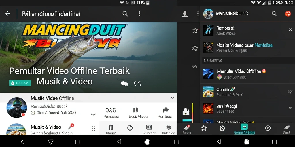 Antarmuka MANCINGDUIT dengan fitur Pemutar Video Offline yang intuitif.