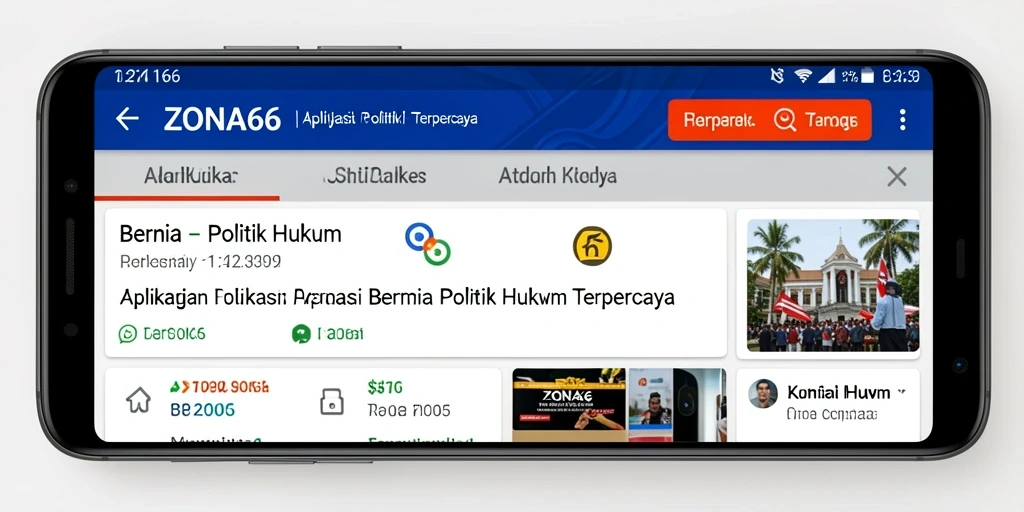 Antarmuka ZONA66 yang bersih dan informatif tentang berita politik hukum.