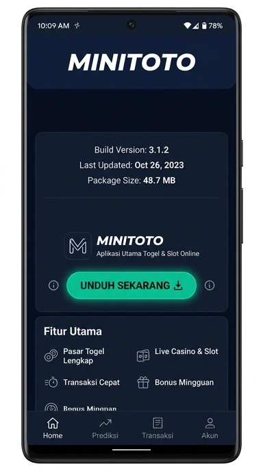 Tampilan halaman APK minitoto